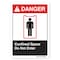 Signmission ANSI Danger Sign, Confined Space Do Not Enter, 24in X 18in Decal, 18" H, 24" W, Landscape OS-DS-D-1824-L-19816 - alternate 1